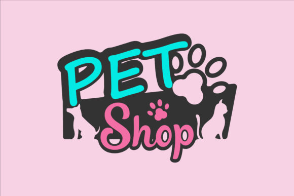 Lettering Pet Shop Advertising Logo