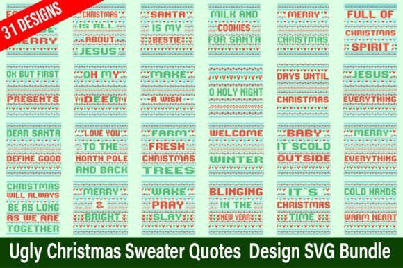 Ugly Christmas Sweater Quote SVG Bundle
